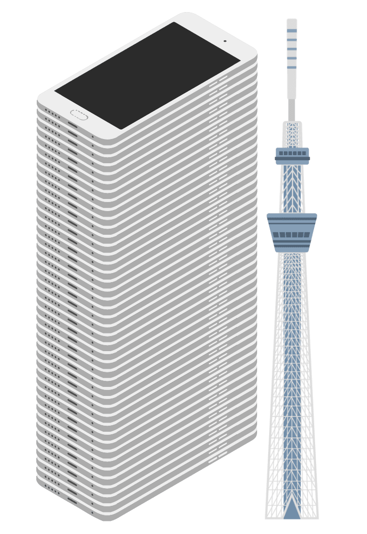 スマホとスカイツリー